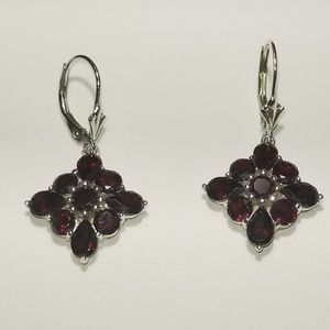 Sterling and 5.70 cttw Garnet Earrings